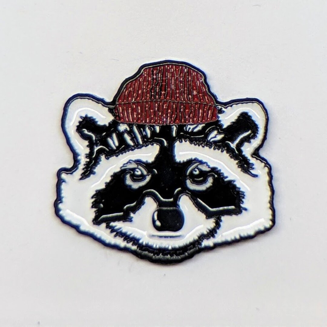 Raccoon in a Toque - Enamel Pin - Trash Panda in a Beanie - Etsy