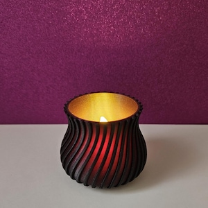 3D-printed bioplastic decoration eco-friendly electric tealight glitter handmade LED tealight sustainable PLA recyclable tealight lantern
