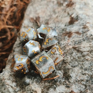 Cartographer’s Quest – DnD Dice Set | Antique Map & Ship Dice | Nautical TTRPG
