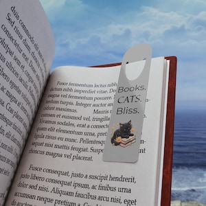 Metal Bookmark for Cat Lover&#39;s Cat Bookmark Bookmark for Women Cat Themed Book Mark Unique Bookmark Cat Lover Gift Bookish Cat Themed Gift