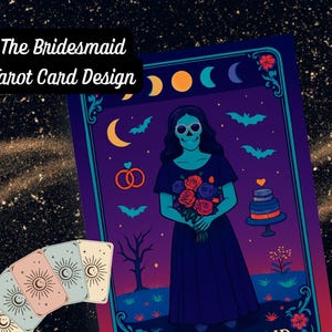 Regalo de despedida de soltera de bruja, despedida de soltera de tarot, regalo de dama de honor gótica, regalo de dama de honor de Halloween, regalo de dama de honor gótica para ella
