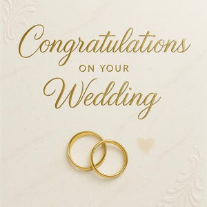 Elegante Hochzeitskarte Glückwunschkarte, Gold Ring Glückwunschkarte, digitaler Download Ehekarte, Glückwunschkarte zu Ihrer Hochzeit PDF