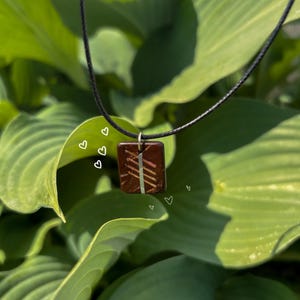 Personalized Ogham Singular Letter Pendant | Ogham Letter Pendant | Ogham Letter Necklace | Coconut Ogham Letter Necklace | Nature Inspired