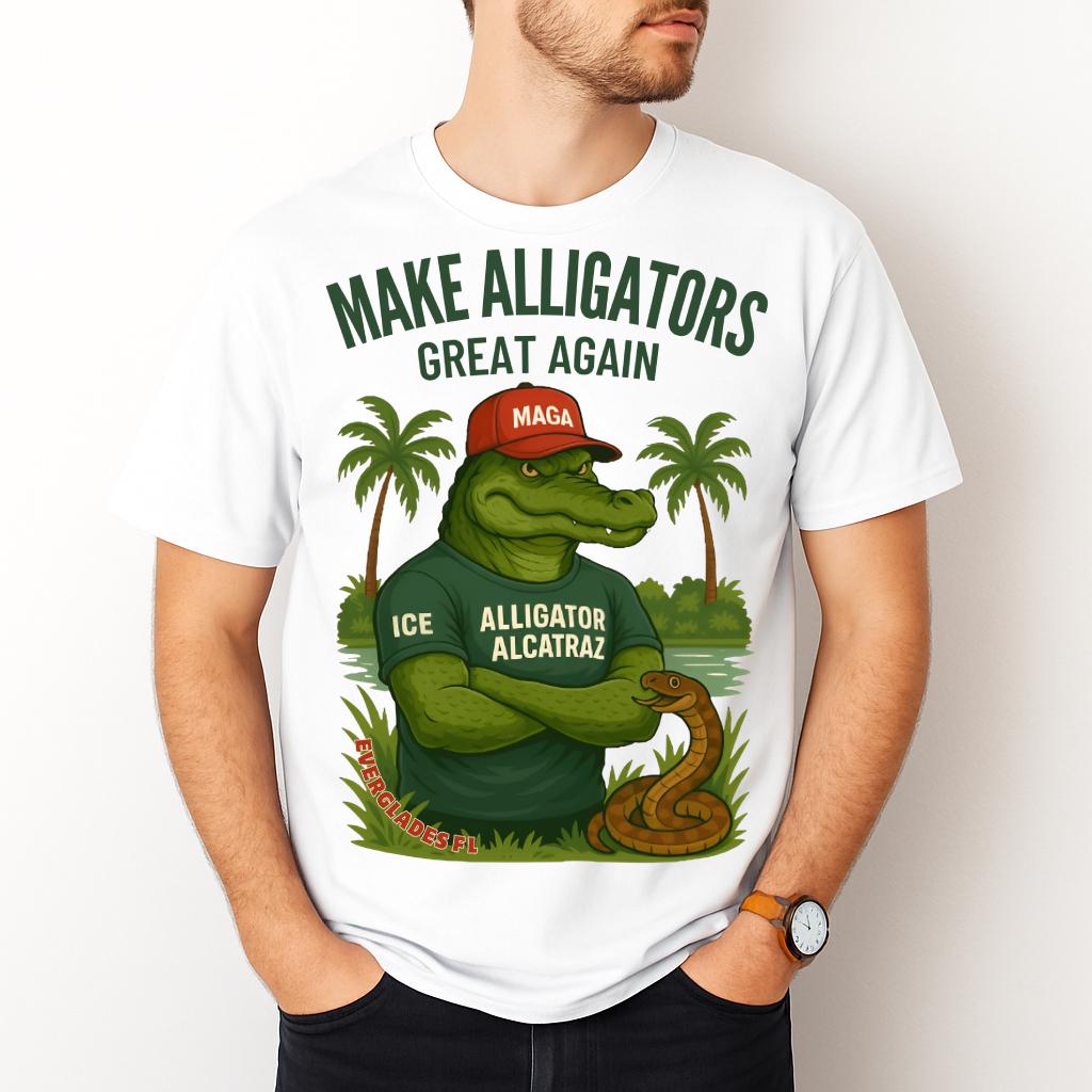 Make Alligators Great Again PNG, Funny Alligator Wearing MAGA Hat Clipart, Everglades Florida Swamp Animal Design, Digital Sublimation