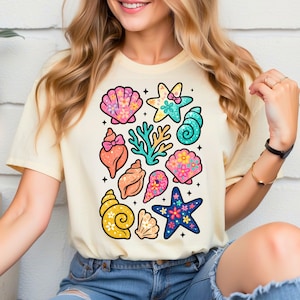 Floral Seashells PNG Clipart: Summer Beach Design (Digital Download, SVG Available)