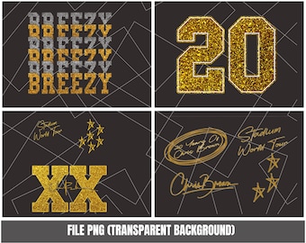 Chris Brown PNG Bundle | Breezy Bowl XX png, 20 PNG Design, Sports Jersey png, Transparent Background, Sublimation Download