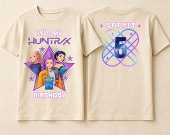 Custom Anime Birthday T-Shirt PNG: Personalized Huntrix Design (Digital Download)