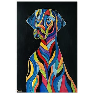 Weimaraner Original Painting Print Classic Semi-Glossy Paper Poster Multiple Size Options