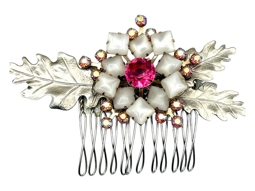 Winter Bridal Hair Comb Accessory Rhinestone Wedding White 