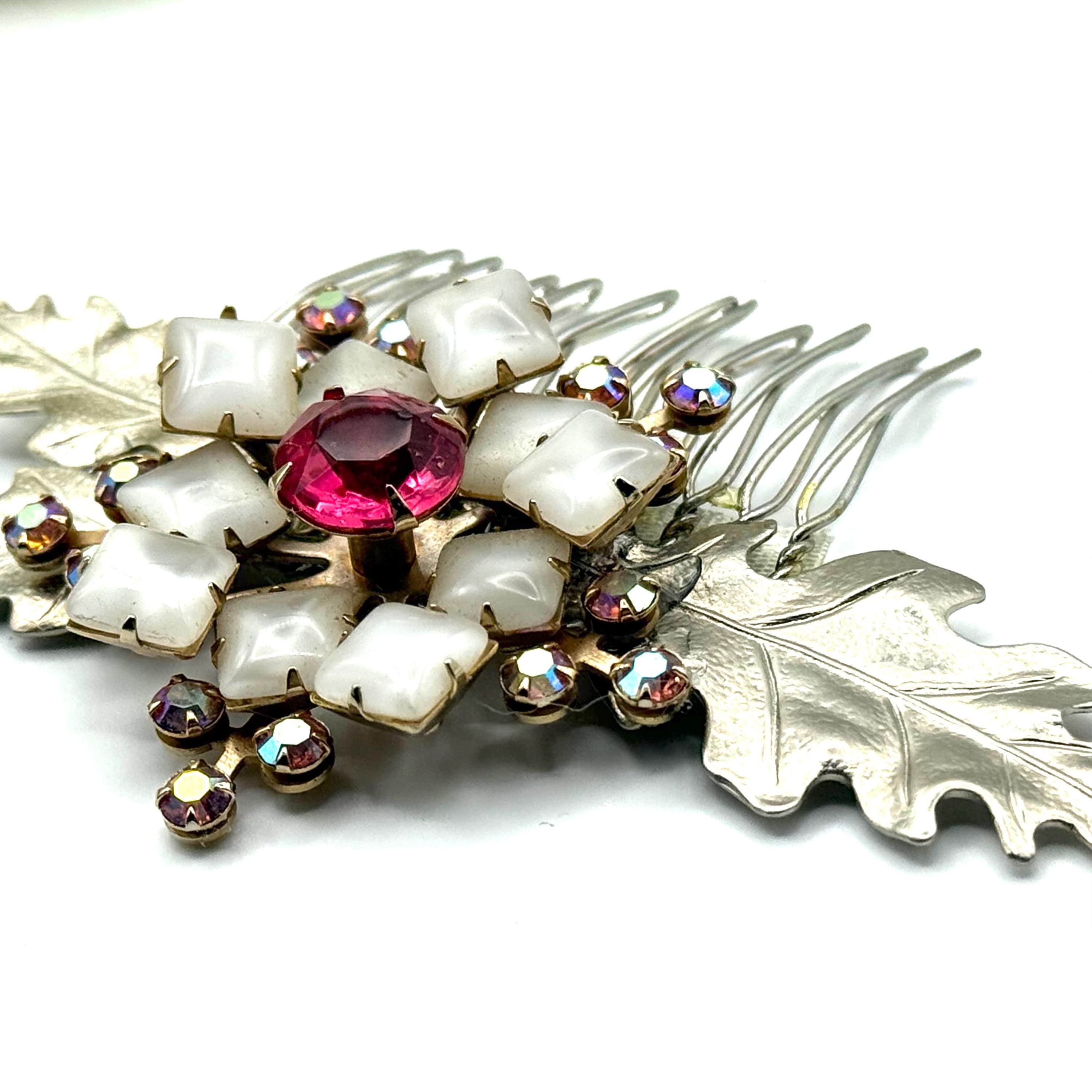 Winter Bridal Hair Comb Accessory Rhinestone Wedding White  display picture 2