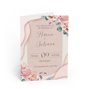 Benutzerdefinierte elegante Blumenhochzeits-Einladungskarten, personalisierte Grußkarten, Brautpartyeinladungen, Briefpapier für besondere Anlässe