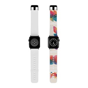 Colorful Geometric Apple Watch Band, Stylish Watch Strap, Trendy Smartwatch Accessory, Minimalist Design, Gift for Him or Her