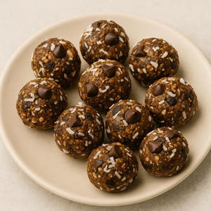 Healthy No-Bake Energy Bites Recipe | Chocolate Coconut Almond | Printable PDF | Vegan & Gluten-Free Snack | Instant Download