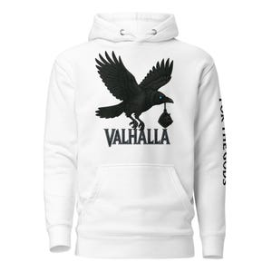 Bluza z kapturem VALHALLA Raven – sweter w stylu mitologii nordyckiej wikingów