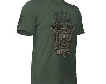 Viking Gym Tee: Norse Raven & Axe Graphic - Old Gods