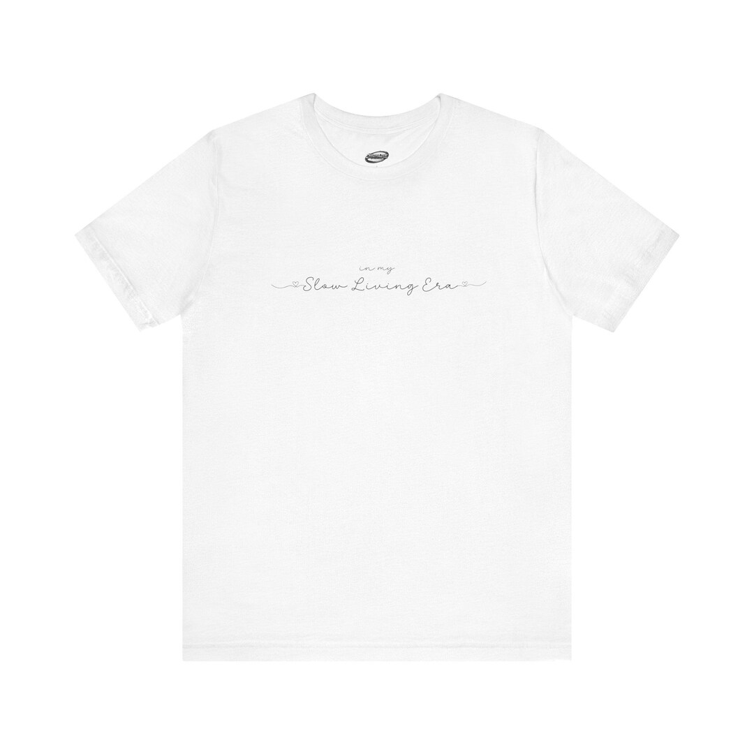 Subtle Script 'slow Living' Tee Era Tshirt - Etsy
