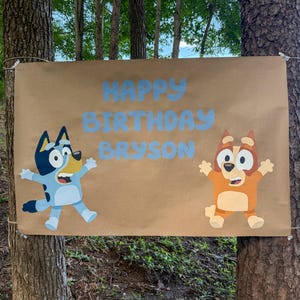 Bluey Themed Birthday Banner