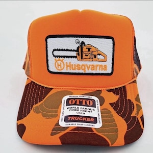 Vintage Chainsaw Embroidered Patch Hat Foam Trucker Style Mesh Snapback