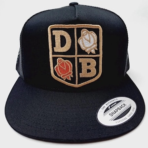 Boné David Brown Tractors com aba reta, tela e patch bordado, preto.