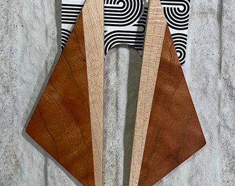 Cherry & Maple Wood Earrings – Handcrafted, Sustainably Sourced, One of a Kind
