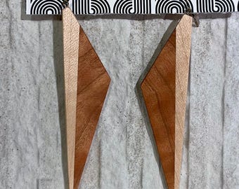 Cherry & Maple Wood Earrings – Handcrafted, Sustainably Sourced, One of a Kind