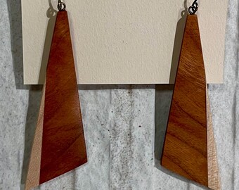 Cherry & Maple Wood Earrings – Handcrafted, Sustainably Sourced, One of a Kind