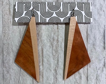Cherry & Maple Wood Earrings – Handcrafted, Sustainably Sourced, One of a Kind