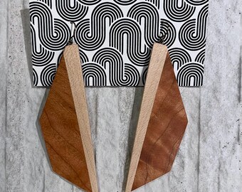Cherry & Maple Wood Earrings – Handcrafted, Sustainably Sourced, One of a Kind