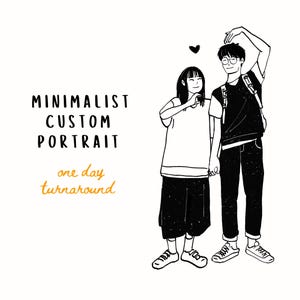 Custom Line Drawing Portrait | Minimalist Couple Portrait | Commission from Photo | Custom Minimalist Portrait