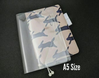 A5 Clear Cover On Cover | Transparent Journal Cover | Hobonichi