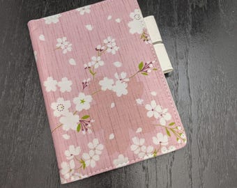 Hobonichi Techo Cover A6 Size Cloth Faux Leather Liberty Fabrics Pink Cherry Blossoms
