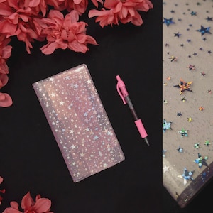 Jelly Clear Cover |  Transparent Journal Cover | Hobonichi | Weeks | Mega Weeks | Pink Stars