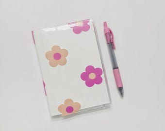 Jelly Clear Cover |  Transparent Journal Cover | Hobonichi | Leuchtturm |  Stalogy | Midori Planners | A6 Size | Pink & Peach Florals