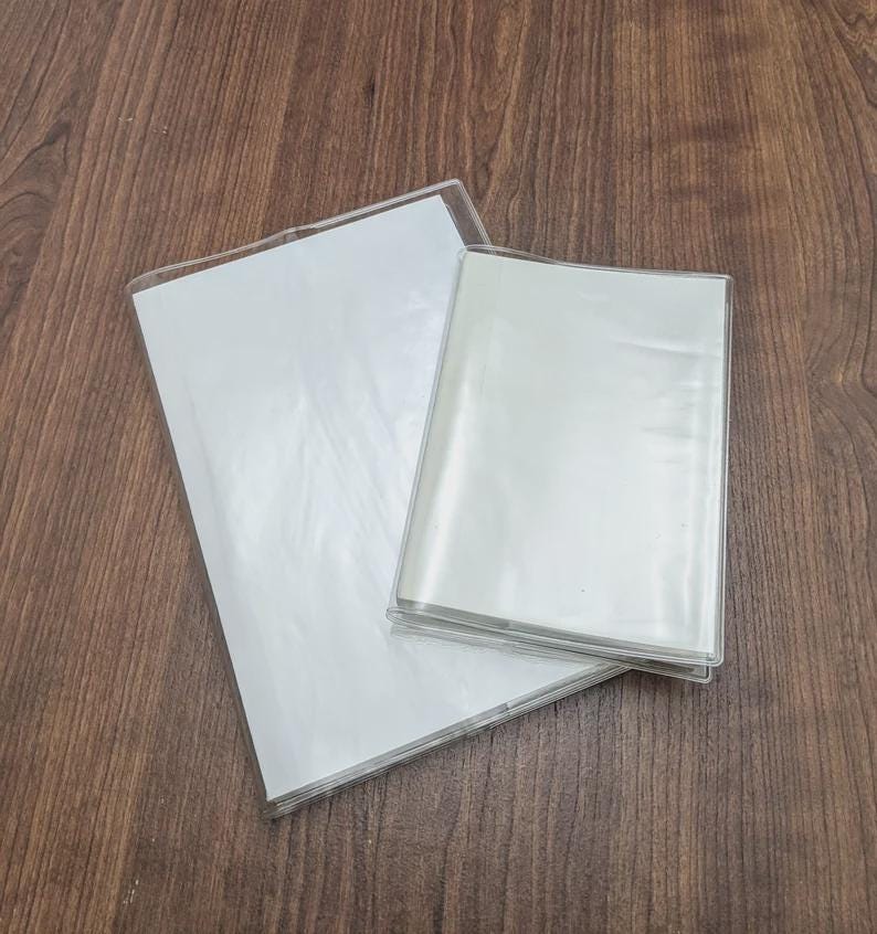 Clear Cover |  Transparent Journal Cover | Hobonichi | Leuchtturm |  Stalogy | Midori | HON Planners | A5 Cousin | A6 Size