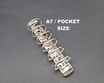 A7 Pocket Size 6 Ring Mechanism Replacement for Binder Agenda Planner Silver