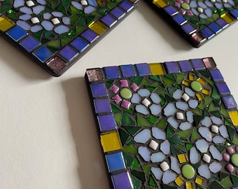 Individual Hyacinth Mosaic Coaster