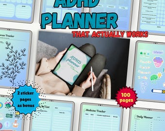 ADHD digital planner, Adhd planner adult, Adhd planner printable, Adhd digital download, Adhd daily planner, Adhd life planner PDF