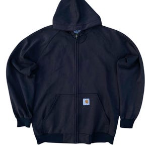 vintage carhartt rugged active thermal zip hoodie thermo