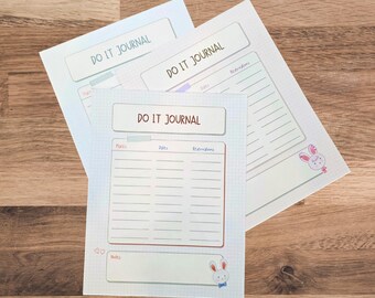Do It Journaling Tasks Trying New Hobbies Dates Adorable Bunnies