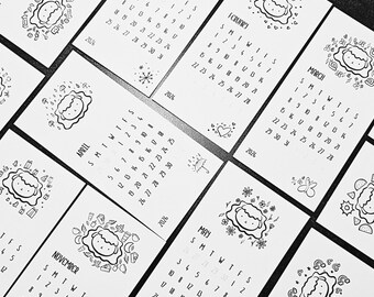 2026 Mini Photocard Calendar Sheep Coloring Book