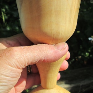 Beautiful Hand Turned Wooden Mead Wine Goblet, Maple