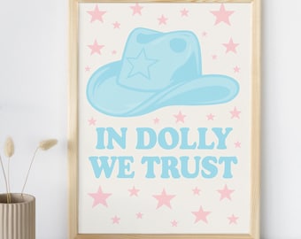 Dolly Parton Art Print: Pink Cowboy Hat, Western Decor (Digital Download)