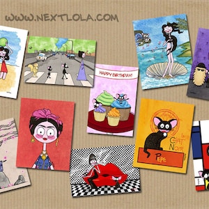 Ensemble de cartes postales personnalisées. 10 cartes postales finition brillante