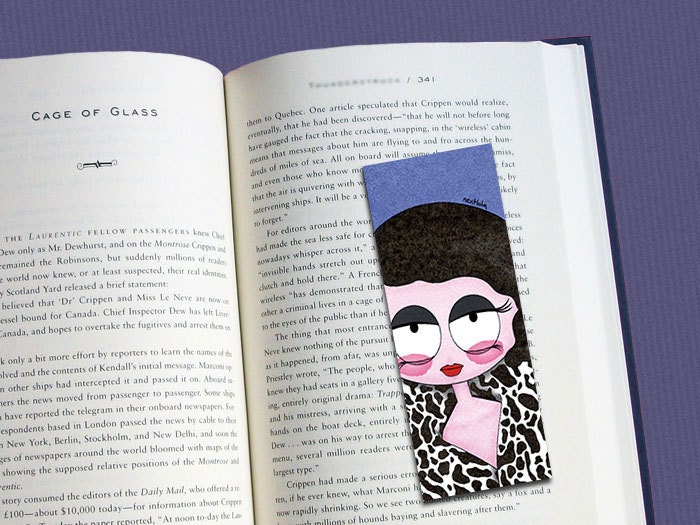 Nextlola's Black Davis illustrated bookmark (glossy finish)