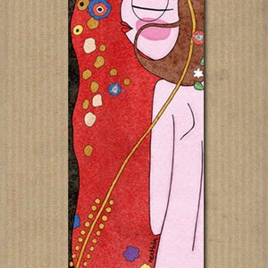 Original Nextlola's illustrated bookmark inspired by Klimt's Sea Serpents II image 2