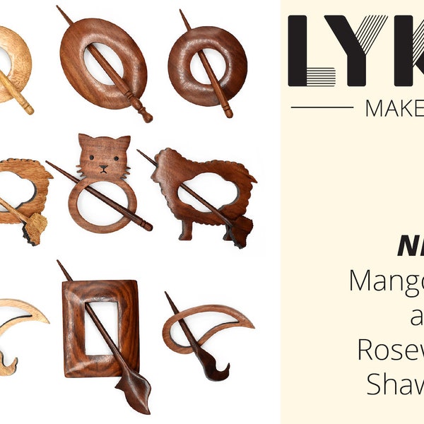 LYKKE Mango Wood-Rosewood Handcrafted Shawl Pins