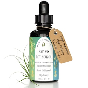 Aceite de Cyperus Rotundus de Mamela Naturals - Aceite de Cyperus Rotundus prensado en frío para la depilación - Aceite de Cyperus puro, natural y sin diluir, 57 g (2 oz)