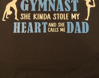 Girl Dad, Gymnast, Acrobatic themed men's custom made t-shirt