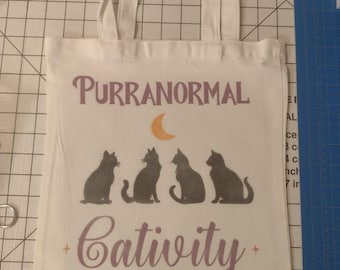 Halloween, Goth, schwarze Katze, Jutebeutel