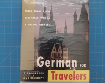 Vintage verzegelde Fodor's gids voor Duits voor reizigersboeken met cassettes